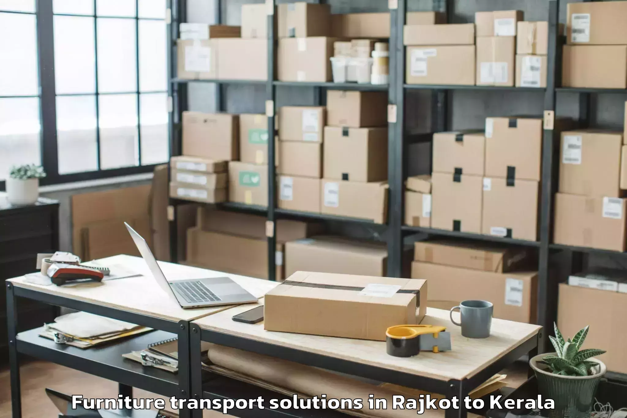 Quality Rajkot to Changanacherry Furniture Transport Solutions